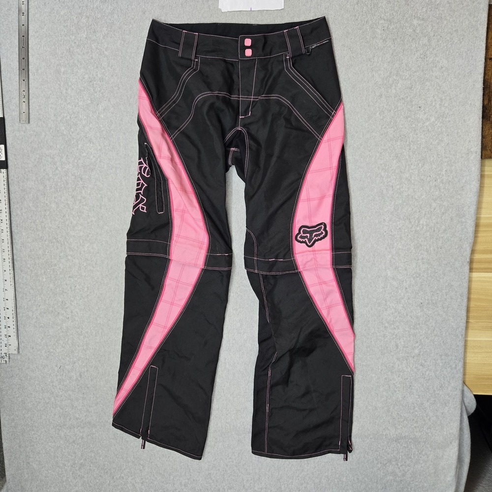 Fox Racing Women Pants 9/10 Black Leather Polyester Switch Motocross Dirt Bike